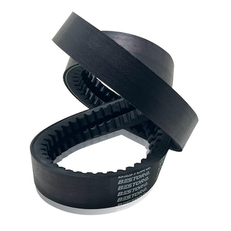 Banded Cogged Belt, 80 In Outside Length, 1.5 In Top Width, 4 Ribs